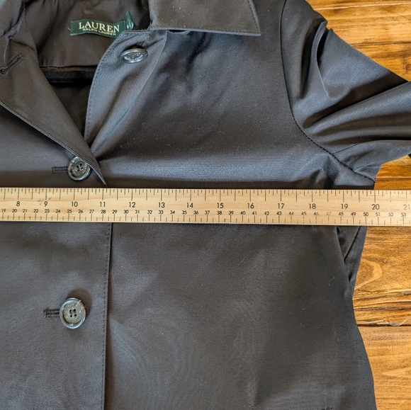 NWT Lauren Ralph Lauren Black Hooded Trench Coat - Picture 3 of 5